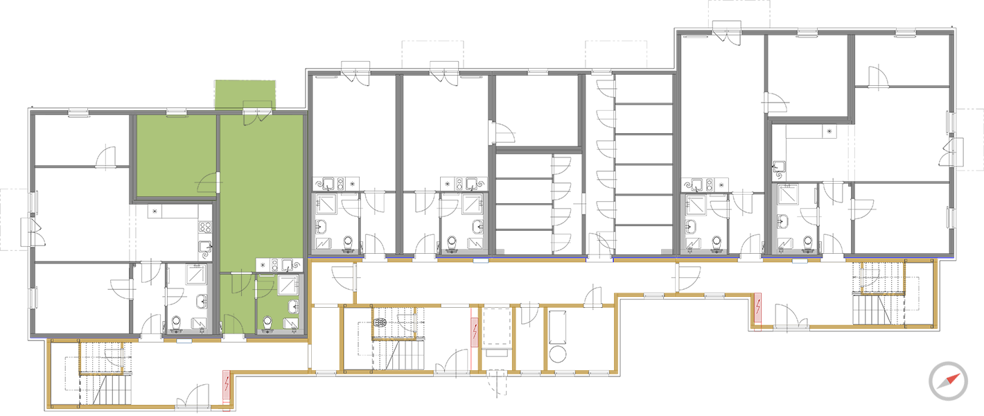 Pozice bytu A 1.2 v budově