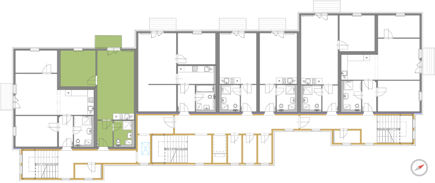 Pozice bytu A 4.2 v budově