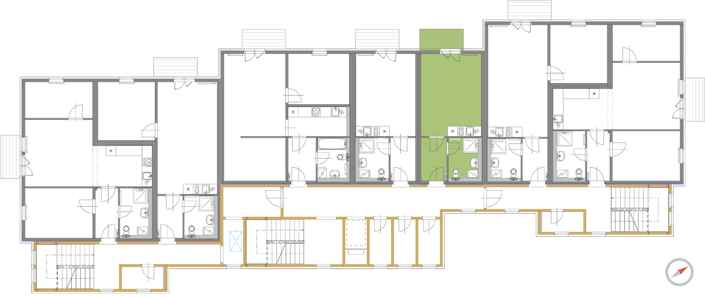 Pozice bytu B 4.3 v budově